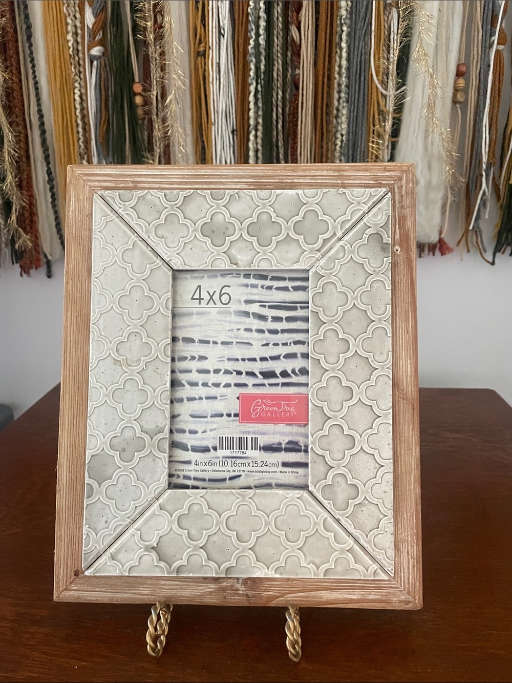 Wood-Trim White Pattern 4x6 Picture Frame by Green Tree Gallery